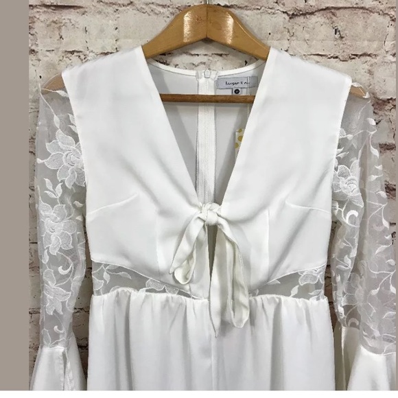 Harper & Me Romper 12 Bell Sleeve Lace open side - Picture 5 of 7